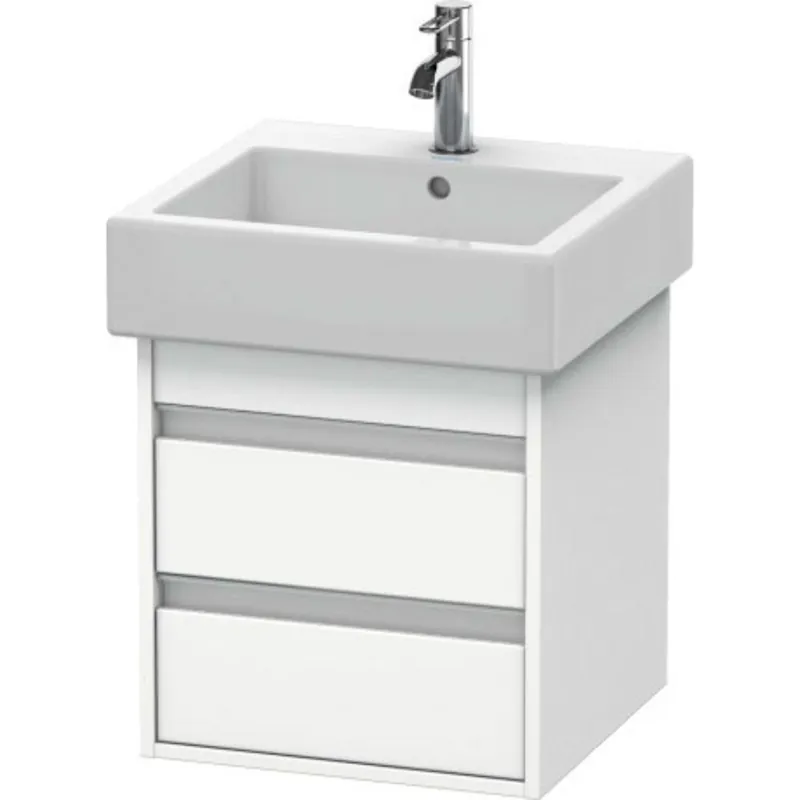 Duravit Ketho 18" x 19" x 17" Two Drawer Wall-Mount Vanity Unit in White Matt (KT663501818) Same Day Shipping