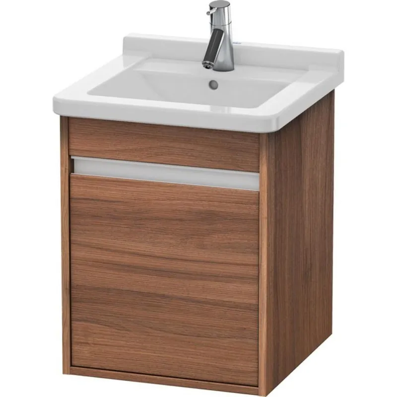Free Delivery Duravit Ketho 17" x 22" x 18" Wall-Mount Vanity Unit With Right Hinge One Door Cabinet in Natural Walnut