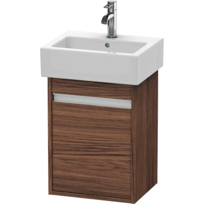 No Minimum Order Duravit Ketho 16" x 22" x 13" Wall-Mount Vanity Unit With Left Hinge One Door Cabinet in Walnut Dark