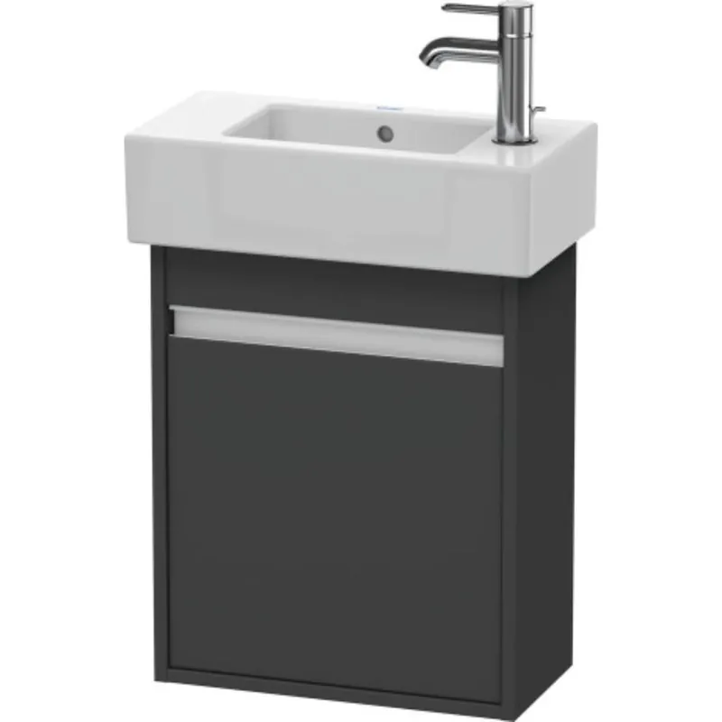 Genuine Duravit Ketho 18" x 22" x 9" Wall-Mount Vanity Unit With Right Hinge One Door Cabinet in Graphite Matt