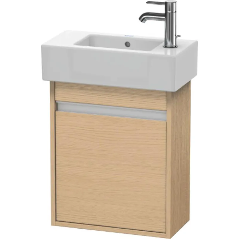 Duravit Ketho 18" x 22" x 9" Wall-Mount Vanity Unit With Right Hinge One Door Cabinet in Natural Oak Buy Online