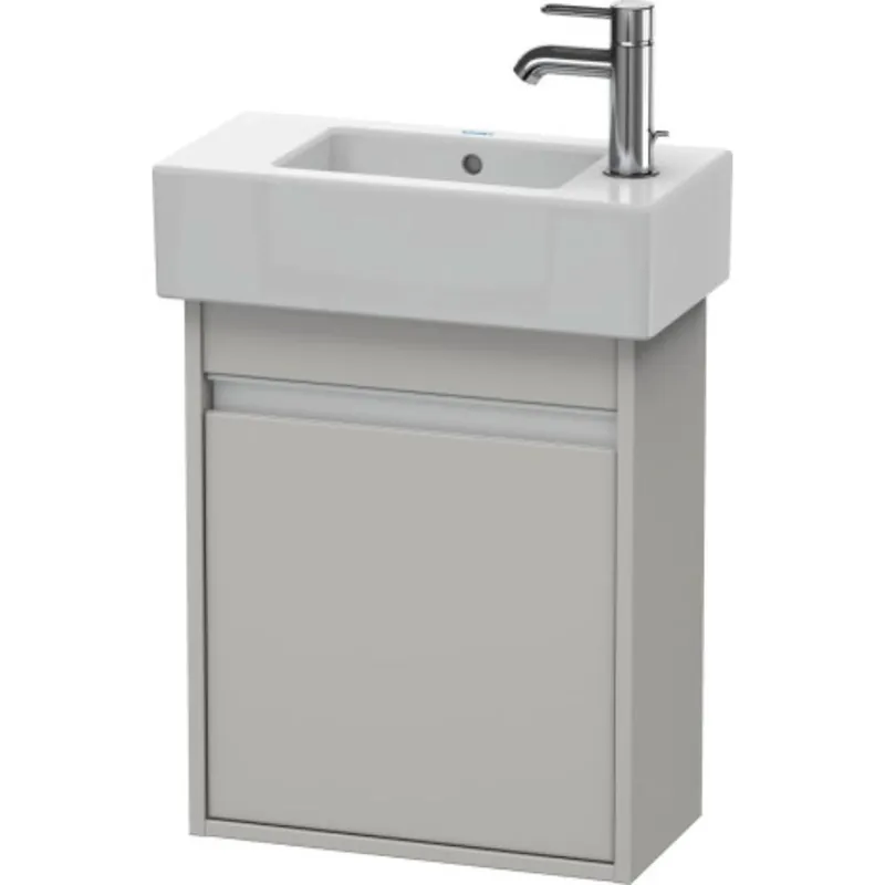 While Supplies Last Duravit Ketho 18" x 22" x 9" Wall-Mount Vanity Unit With Right Hinge One Door Cabinet in Concrete Grey Matt