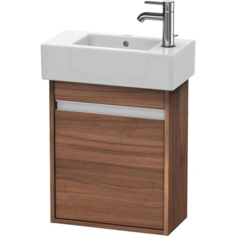 Best Seller Duravit Ketho 18" x 22" x 9" Wall-Mount Vanity Unit With Left Hinge One Door Cabinet in Natural Walnut
