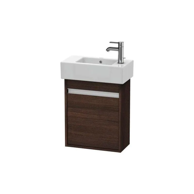Authentic Duravit Ketho 18" x 22" x 9" Wall-Mount Vanity Unit With Left Hinge One Door Cabinet in Chestnut Dark
