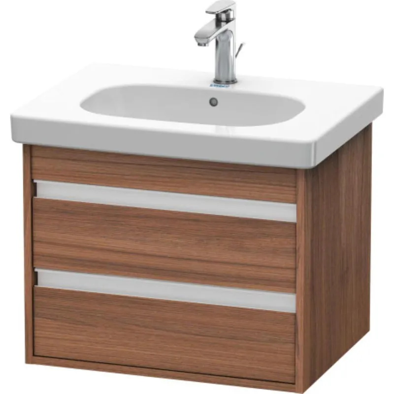 Money Back Guarantee Duravit Ketho 24" x 19" x 18" Two Drawer Wall-Mount Vanity Unit in Natural Walnut