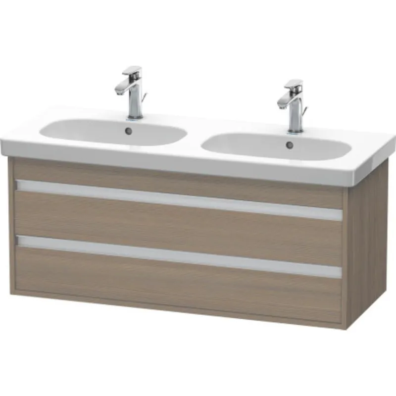 Duravit Ketho 45" x 19" x 18" Two Drawer Wall-Mount Vanity Unit in Oak Terra Authentic