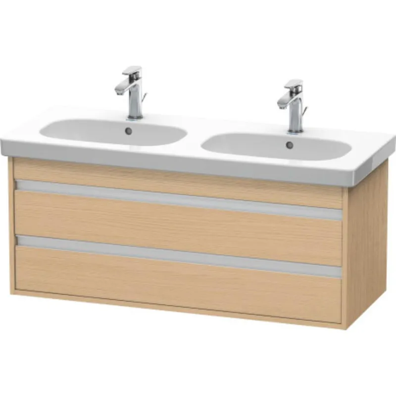 Duravit Ketho 45" x 19" x 18" Two Drawer Wall-Mount Vanity Unit in Natural Oak Worldwide Shipping