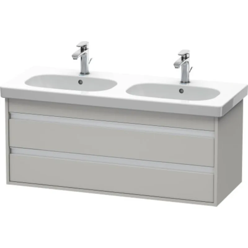 Original Duravit Ketho 45" x 19" x 18" Two Drawer Wall-Mount Vanity Unit in Concrete Grey Matt