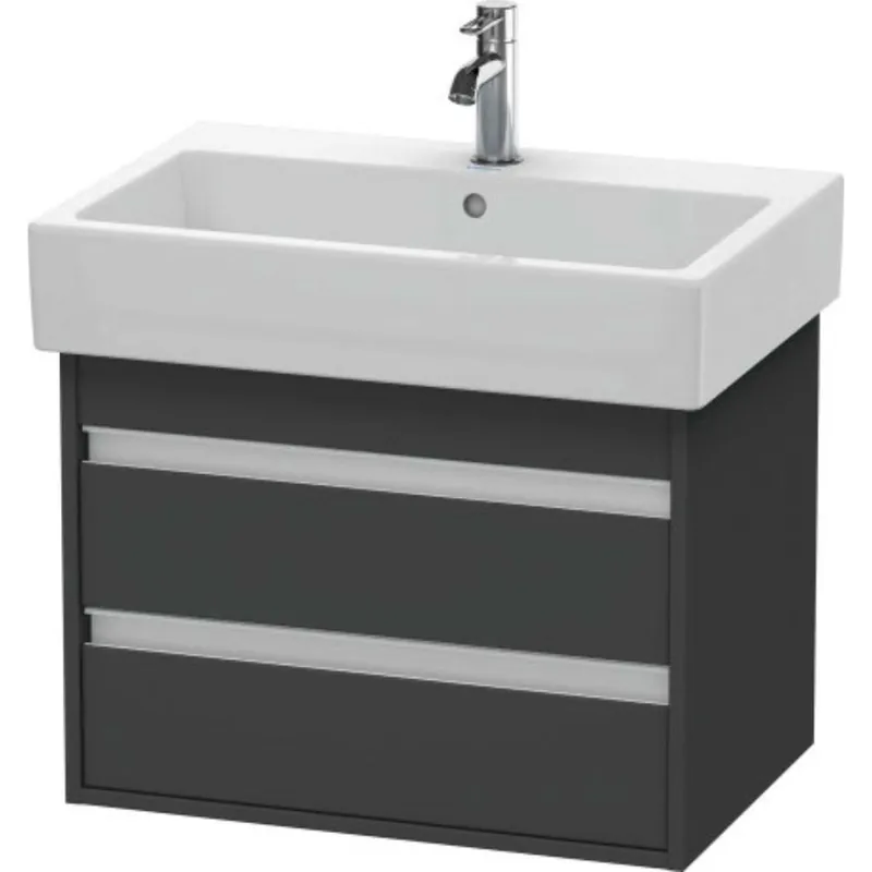 Duravit Ketho 26" x 19" x 17" Two Drawer Wall-Mount Vanity Unit in Graphite Matt Brand New