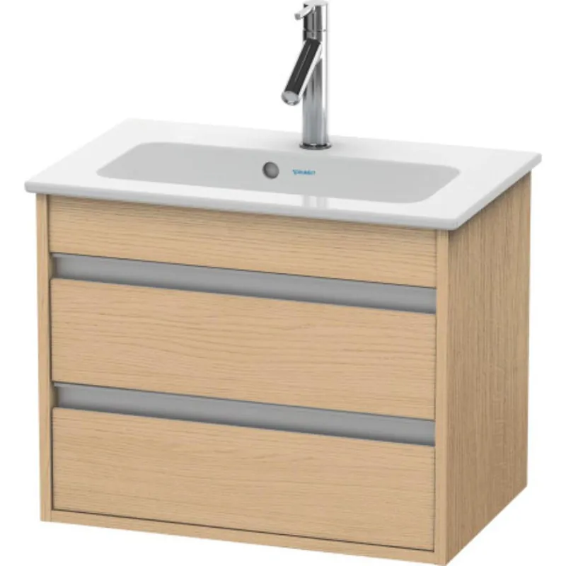 Best Price Duravit Ketho 24" x 19" x 15" Two Drawer Wall-Mount Vanity Unit in Natural Oak