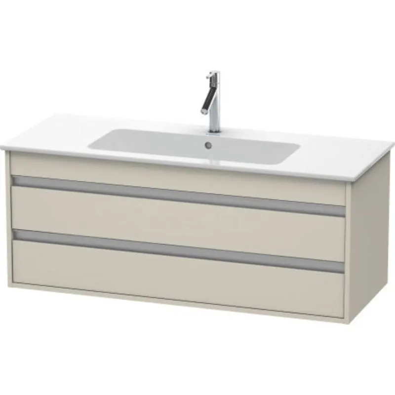 One Day Deal Duravit Ketho 47" x 19" x 19" Two Drawer Wall-Mount Vanity Unit in Taupe Matt