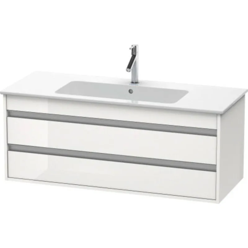 Duravit Ketho 47" x 19" x 19" Two Drawer Wall-Mount Vanity Unit in White High Gloss Shop Now