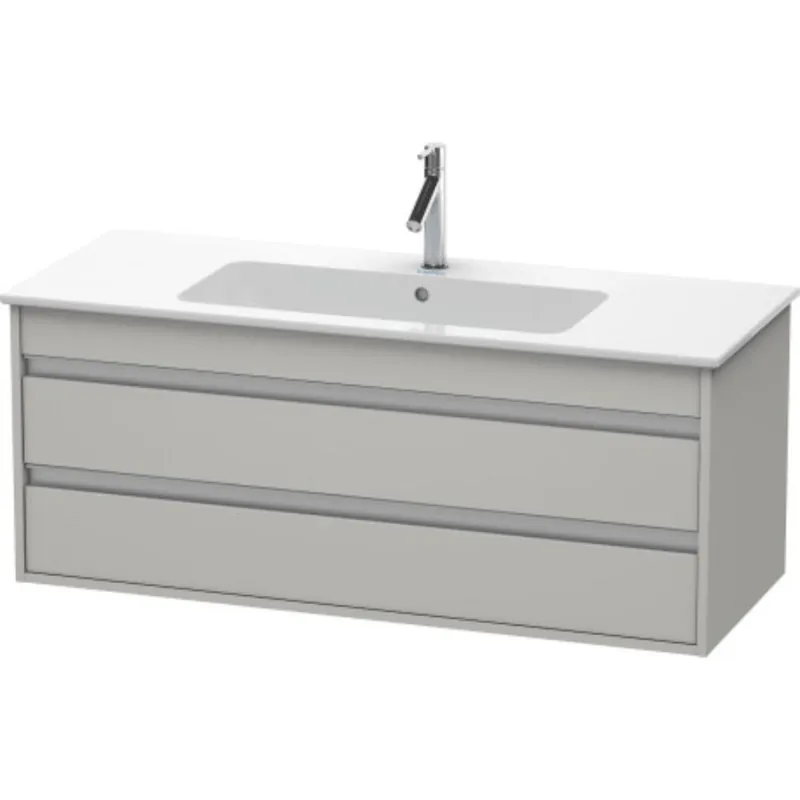 Secure Checkout Duravit Ketho 47" x 19" x 19" Two Drawer Wall-Mount Vanity Unit in Concrete Grey Matt