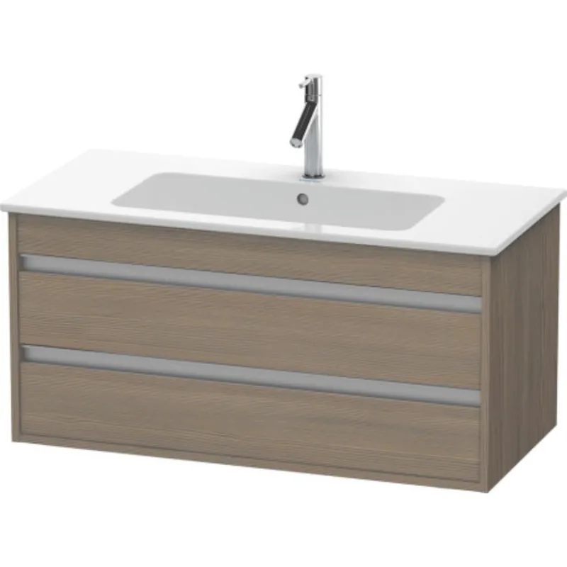 Get Yours Duravit Ketho 39" x 19" x 19" Two Drawer Wall-Mount Vanity Unit in Oak Terra
