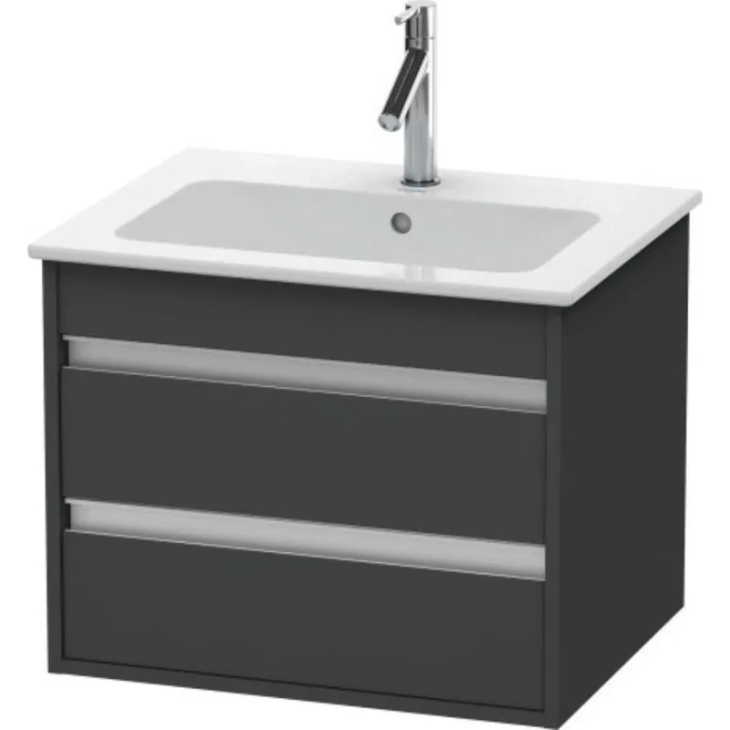 Duravit Ketho 24" x 19" x 19" Two Drawer Wall-Mount Vanity Unit in Graphite Matt Trending