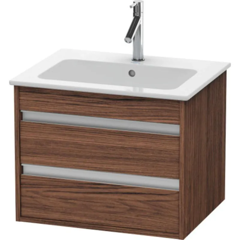 Duravit Ketho 24" x 19" x 19" Two Drawer Wall-Mount Vanity Unit in Walnut Dark In Demand