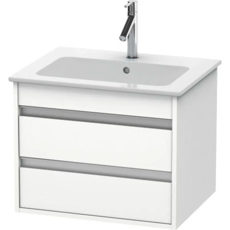 Duravit Ketho 24" x 19" x 19" Two Drawer Wall-Mount Vanity Unit in White Matt Budget