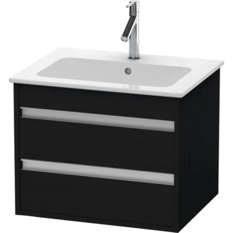 Clearance Duravit Ketho 24" x 19" x 19" Two Drawer Wall-Mount Vanity Unit in Oak Black