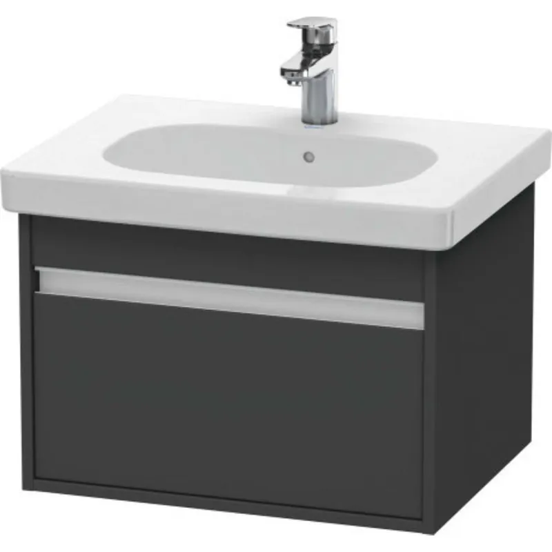Duravit Ketho 24" x 16" x 18" One Drawer Wall-Mount Vanity Unit in Graphite Matt Professional Grade