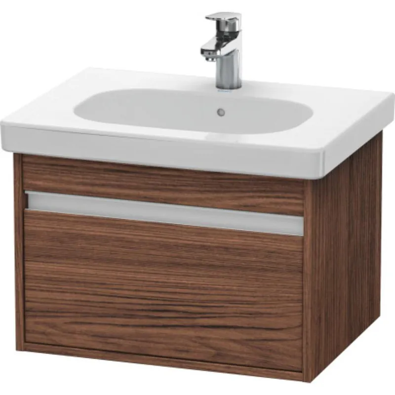 Duravit Ketho 24" x 16" x 18" One Drawer Wall-Mount Vanity Unit in Walnut Dark New Arrival