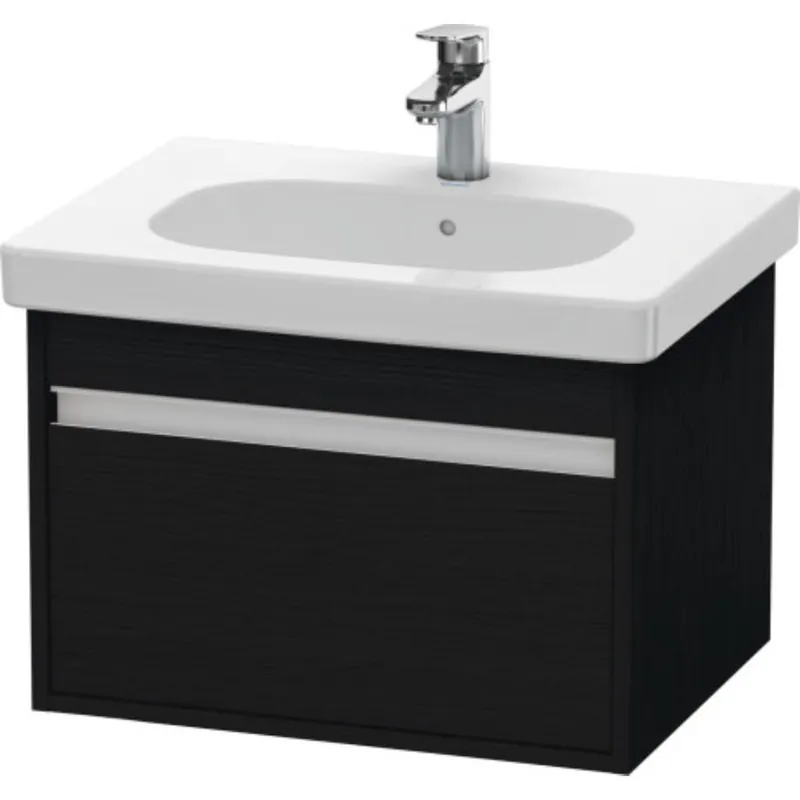Exclusive Duravit Ketho 24" x 16" x 18" One Drawer Wall-Mount Vanity Unit in Oak Black
