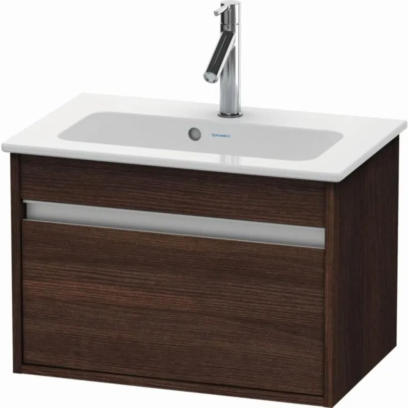 Duravit Ketho 24" x 16" x 15" One Drawer Wall-Mount Vanity Unit in Chestnut Dark Top Rated