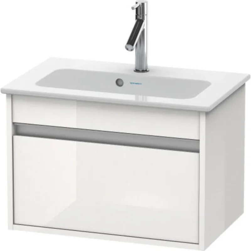Duravit Ketho 24" x 16" x 15" One Drawer Wall-Mount Vanity Unit in White High Gloss Next Day Delivery