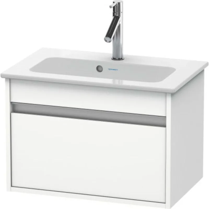 Duravit Ketho 24" x 16" x 15" One Drawer Wall-Mount Vanity Unit in White Matt Viral