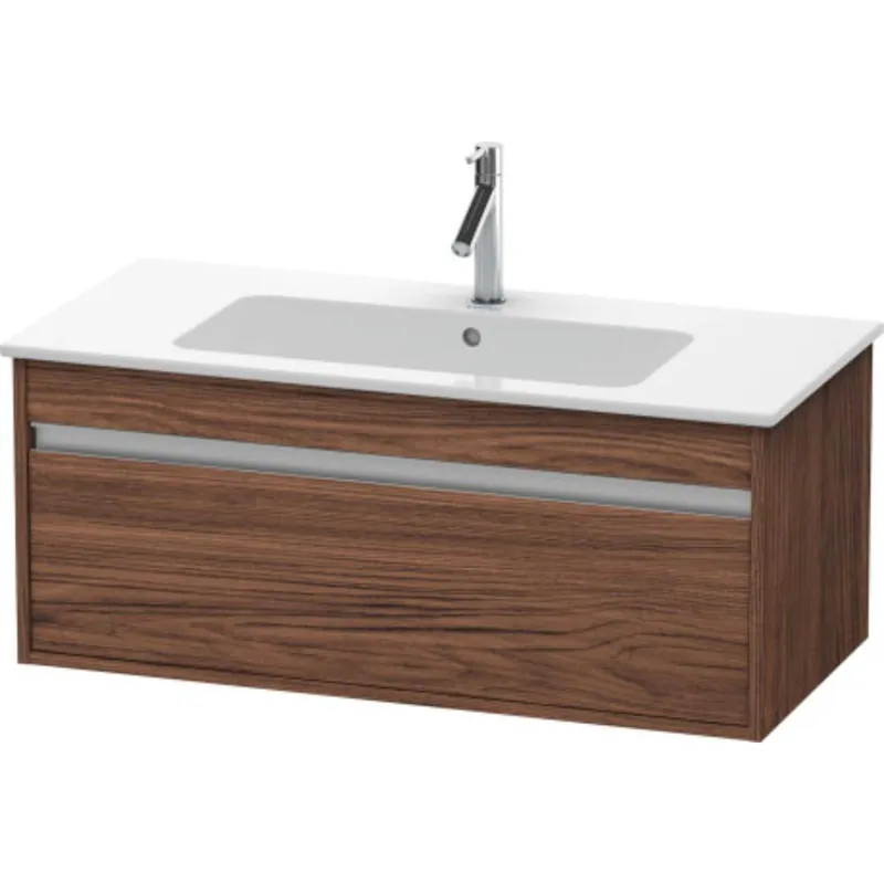 Duravit Ketho 39" x 16" x 19" One Drawer Wall-Mount Vanity Unit in Walnut Dark Fast Shipping