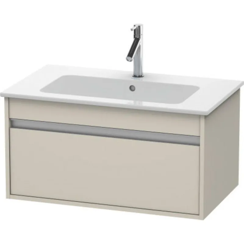 Trusted Brand Duravit Ketho 31" x 16" x 19" One Drawer Wall-Mount Vanity Unit in Taupe Matt