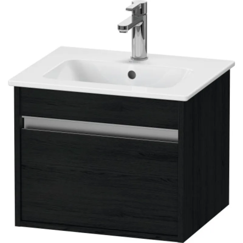 Express Delivery Duravit Ketho 20" x 16" x 16" One Drawer Wall-Mount Vanity Unit in Oak Black