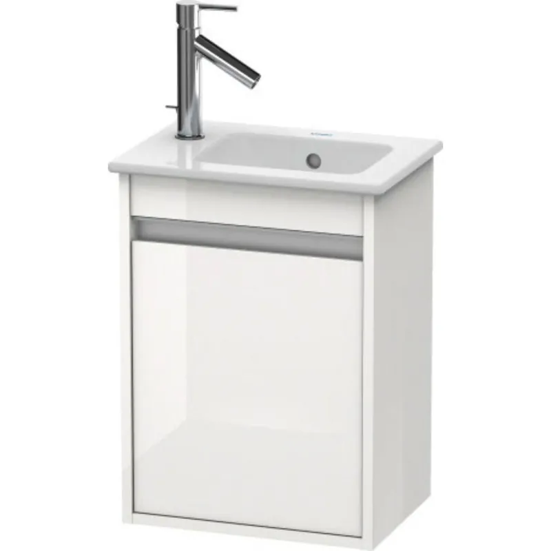 Duravit Ketho 16" x 22" x 11" Wall-Mount Vanity Unit With Right Hinge One Door Cabinet in White High Gloss Hassle-Free Returns