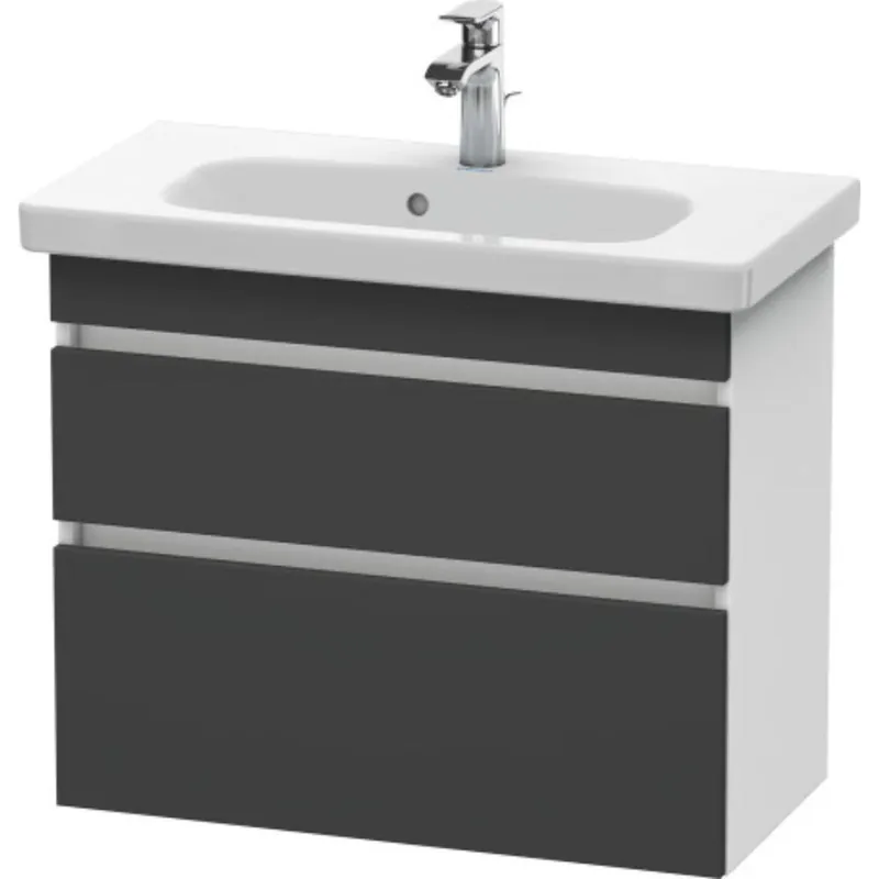 Duravit DuraStyle 29" x 24" x 14" Two Drawer Wall-Mount Vanity Unit in Graphite and White (DS649904918) Free Returns