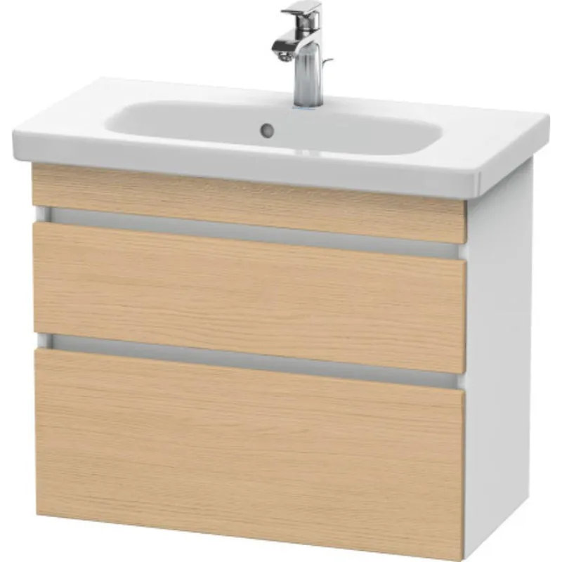 Seasonal Sale Duravit DuraStyle 29" x 24" x 14" Two Drawer Wall-Mount Vanity Unit in Natural Oak and White (DS649903018)