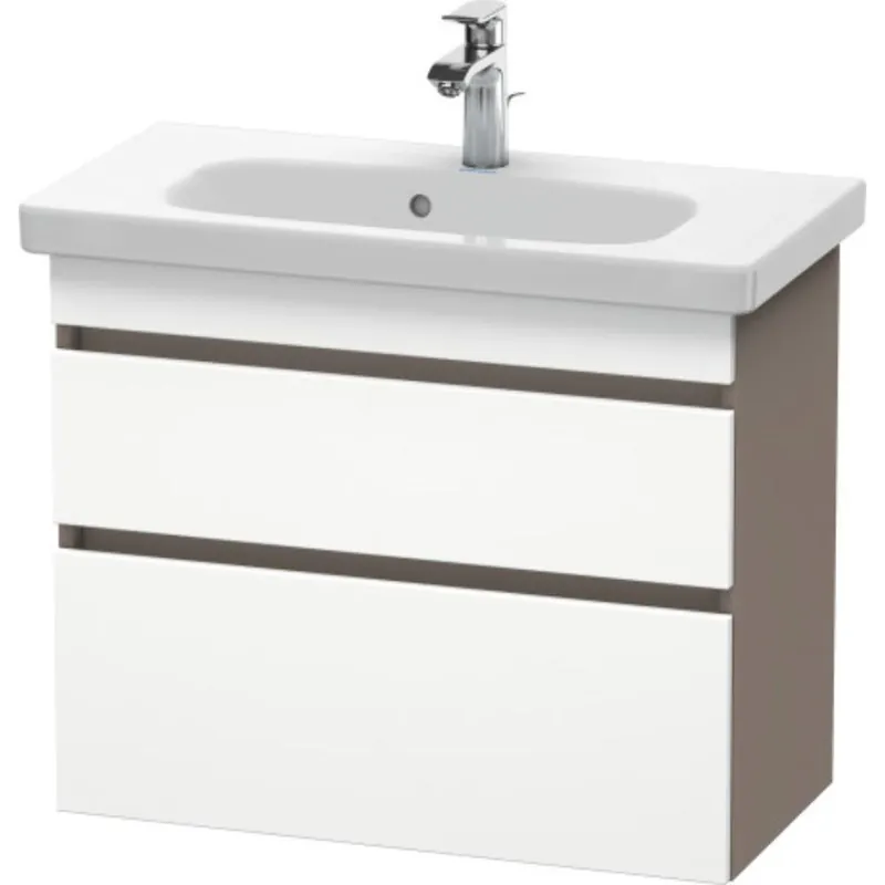 Duravit DuraStyle 29" x 24" x 14" Two Drawer Wall-Mount Vanity Unit in White Matt and Basalt (DS649901843) Secure Checkout