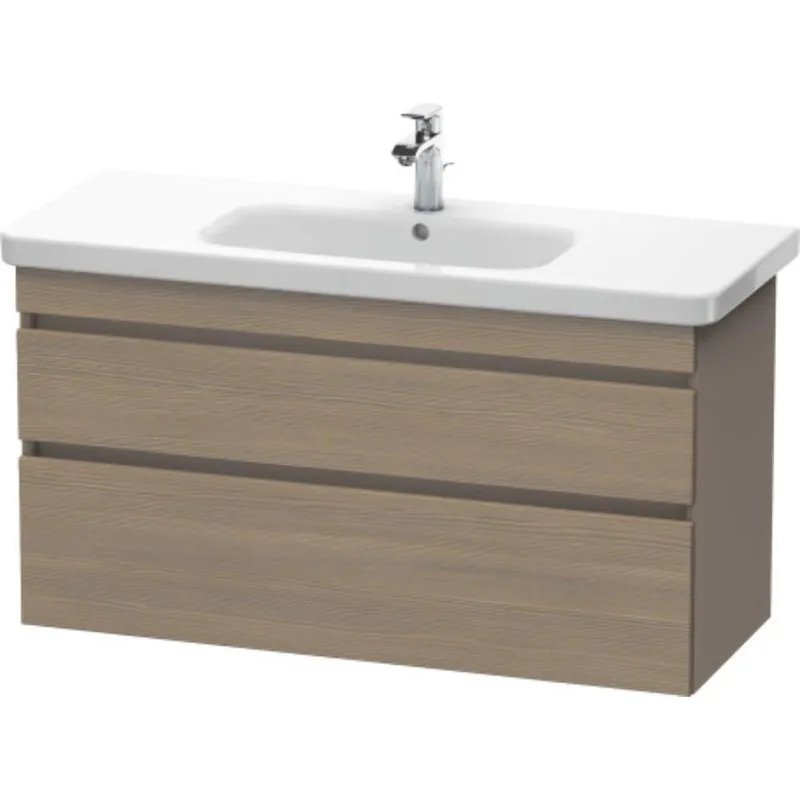 Special Offer Duravit DuraStyle 44" x 24" x 18" Two Drawer Wall-Mount Vanity Unit in Oak Terra and Basalt (DS649503543)