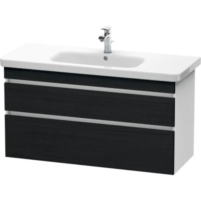 While Supplies Last Duravit DuraStyle 44" x 24" x 18" Two Drawer Wall-Mount Vanity Unit in Oak Black and White (DS649501618)