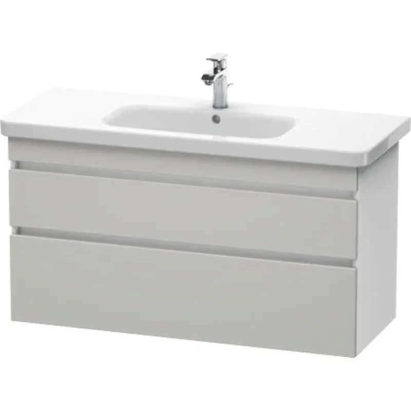 Warranty Included Duravit DuraStyle 44" x 24" x 18" Two Drawer Wall-Mount Vanity Unit in Concrete Grey Matt and White (DS649500718)