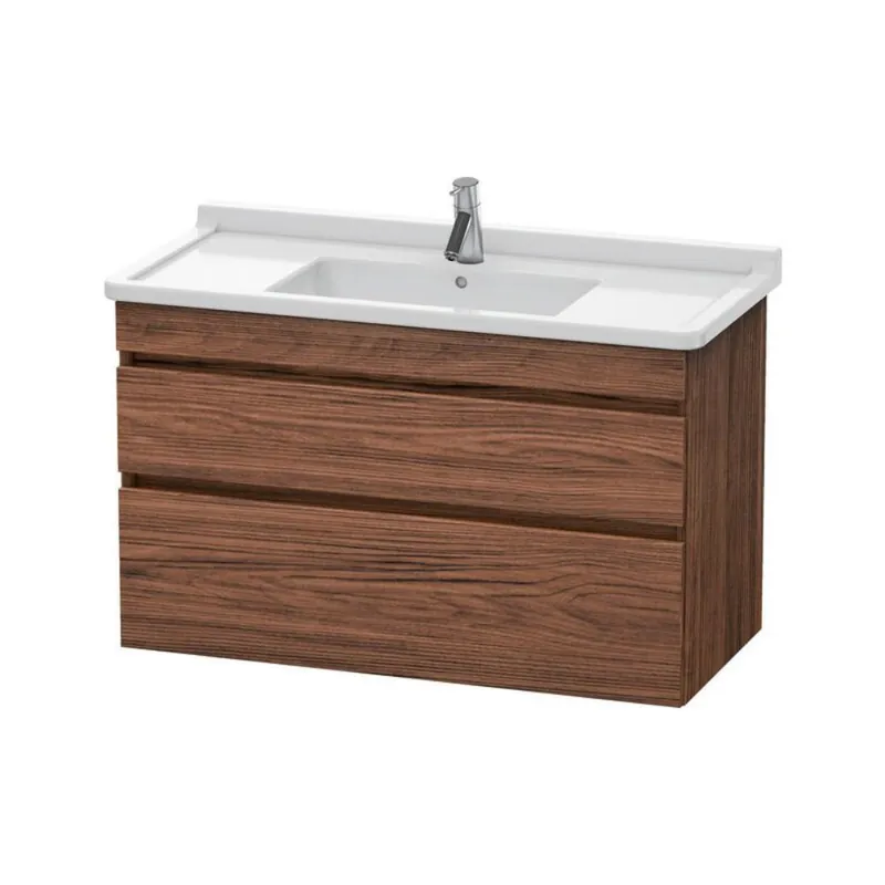 Exclusive Duravit DuraStyle 39" x 24" x 18" Two Drawer Wall-Mount Vanity Unit in Walnut Dark (DS648902121)