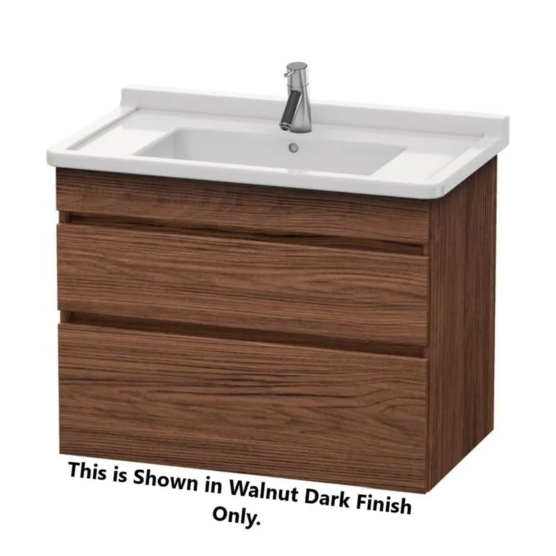 Duravit DuraStyle 31" x 24" x 18" Two Drawer Wall-Mount Vanity Unit in Walnut Dark and Basalt (DS648802143) Fan Favorite