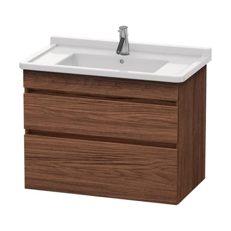 Duravit DuraStyle 31" x 24" x 18" Two Drawer Wall-Mount Vanity Unit in Walnut Dark (DS648802121) Exclusive