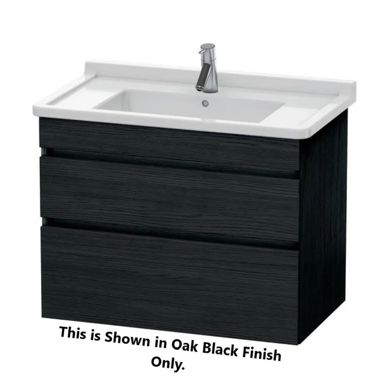 Duravit DuraStyle 31" x 24" x 18" Two Drawer Wall-Mount Vanity Unit in Oak Black and Basalt (DS648801643) Trusted Brand
