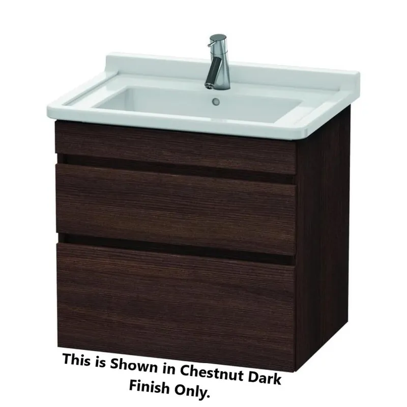 Duravit DuraStyle 26" x 24" x 18" Two Drawer Wall-Mount Vanity Unit in Chestnut Dark and White (DS648705318) Markdown