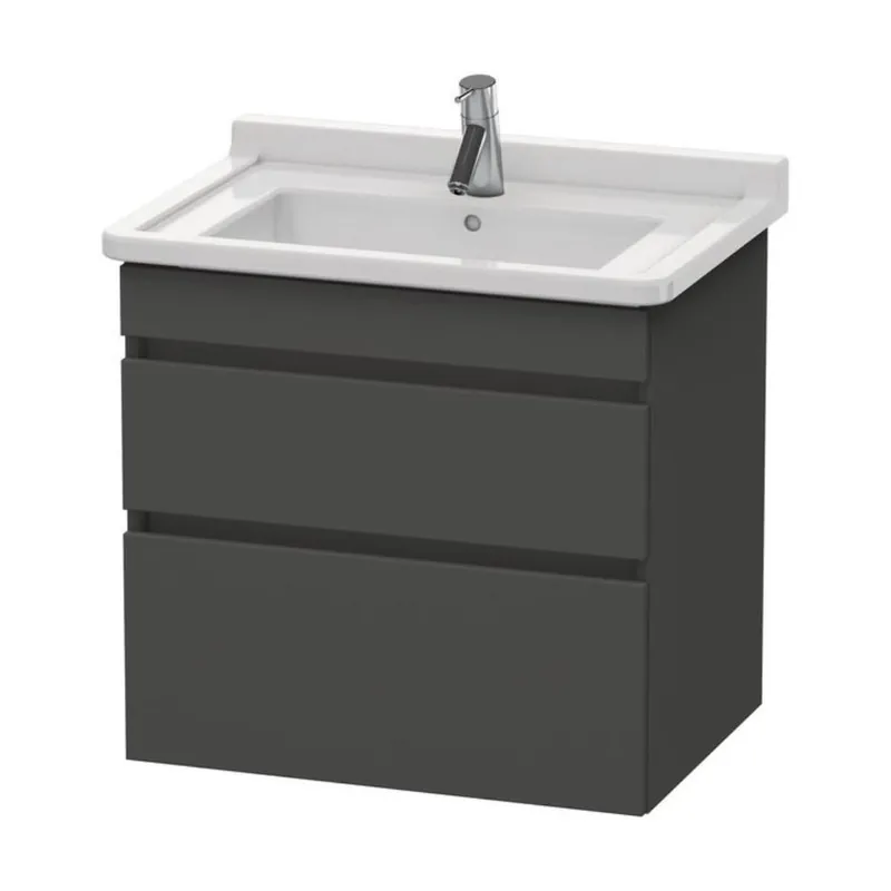 Price Cut Duravit DuraStyle 26" x 24" x 18" Two Drawer Wall-Mount Vanity Unit in Graphite (DS648704949)