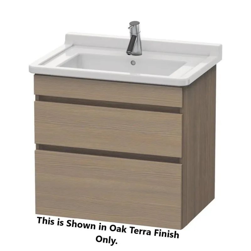 Duravit DuraStyle 26" x 24" x 18" Two Drawer Wall-Mount Vanity Unit in Oak Terra and White (DS648703518) Price Cut