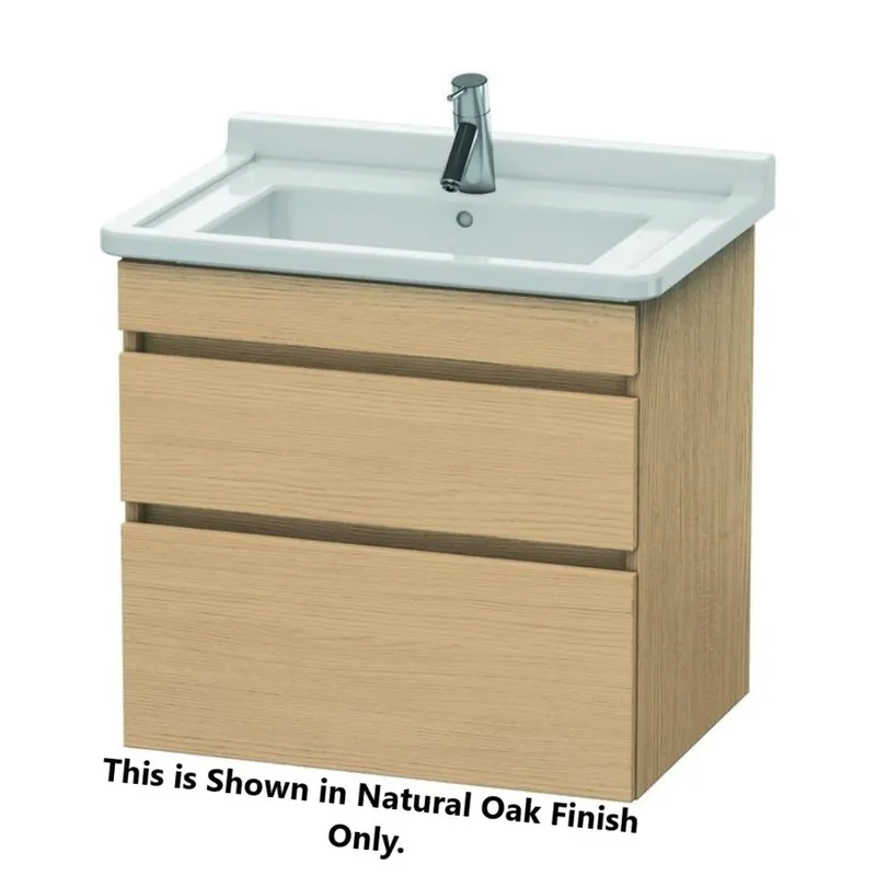Authentic Duravit DuraStyle 26" x 24" x 18" Two Drawer Wall-Mount Vanity Unit in Natural Oak and White (DS648703018)