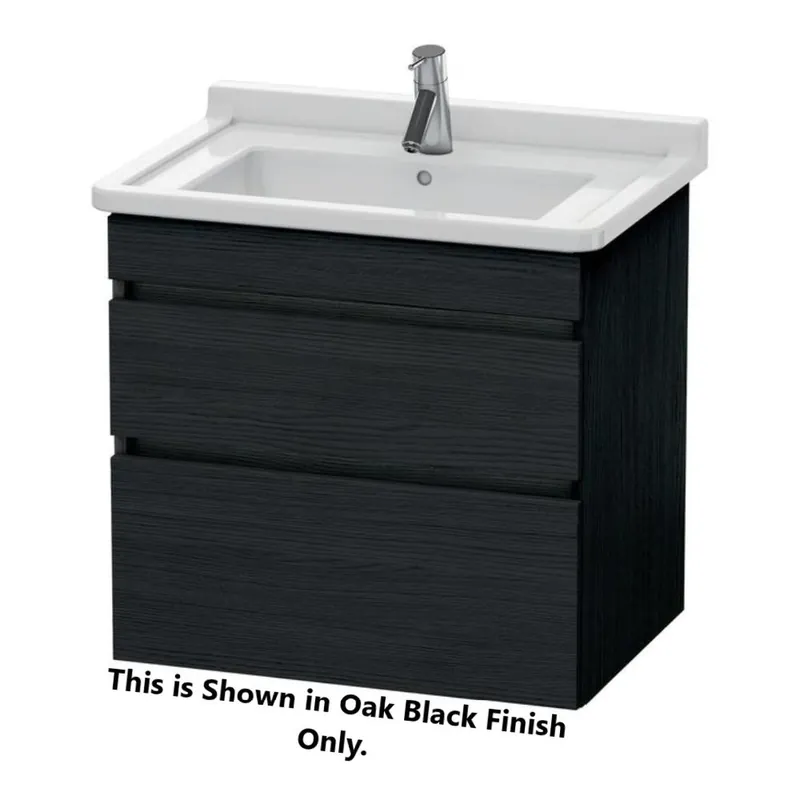 Duravit DuraStyle 26" x 24" x 18" Two Drawer Wall-Mount Vanity Unit in Oak Black and Basalt (DS648701643) Best Seller
