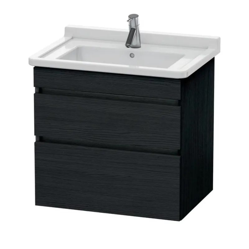 Free Shipping Duravit DuraStyle 26" x 24" x 18" Two Drawer Wall-Mount Vanity Unit in Oak Black (DS648701616)