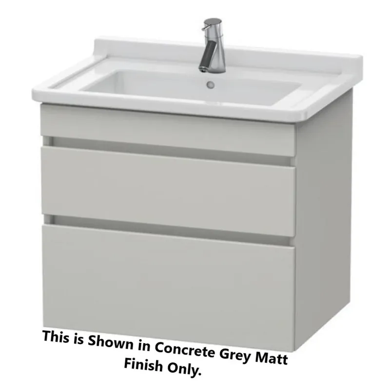Direct From Factory Duravit DuraStyle 26" x 24" x 18" Two Drawer Wall-Mount Vanity Unit in Concrete Grey Matt and White (DS648700718)