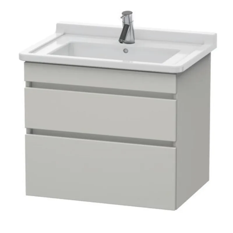 Worldwide Shipping Duravit DuraStyle 26" x 24" x 18" Two Drawer Wall-Mount Vanity Unit in Concrete Grey Matt (DS648700707)